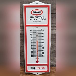 Vintage Enamel Thermometer - Agway Branded - Riverton Valley Coop